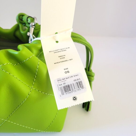 Tory Burch Willa Soft Quilt EW Drawstring Shoulder Bag Handbag Wheatgrass 166074 - Picture 7 of 8